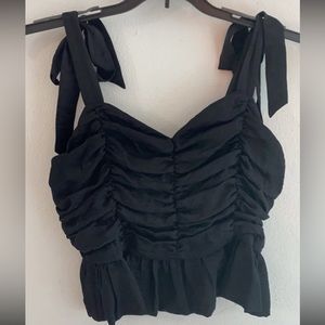 Line and dot Black Blouse